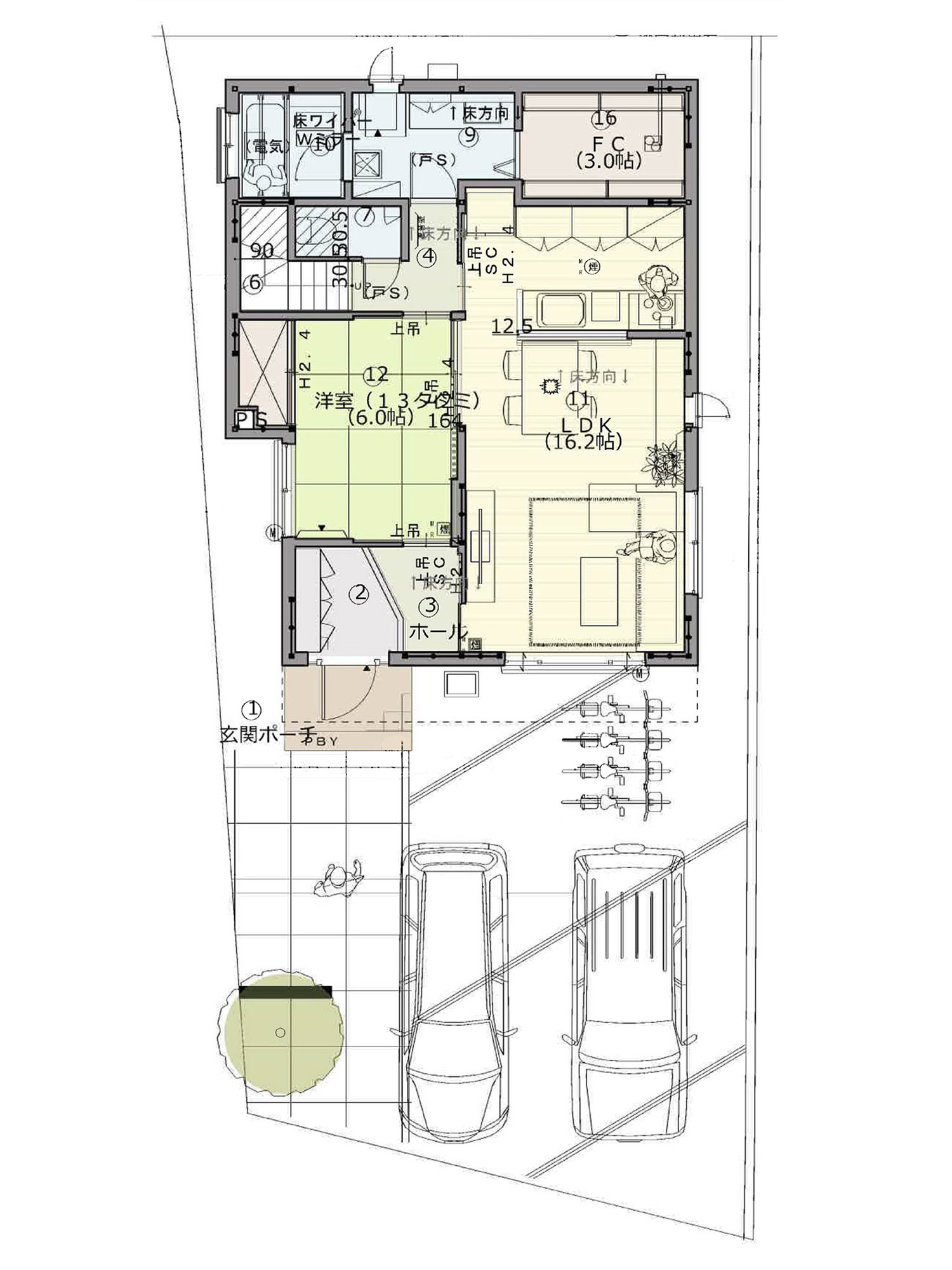 宅地分譲［世田谷区北沢１丁目］の完成予想図|■参考プラン（配置図）：建物面積／120.82㎡（36.55坪）　■参考プラン建物価格／4,675万円（税込）※その他付帯工事費用、諸費用等別途発生いたします　※掲載プランは一例です