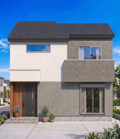 カースペース２台◆全4棟分譲◆新築戸建◆～町田市図師町～販売スタートの外観パース|（2号棟）完成予想図（イメージパースにつき、現況と異なる場合は現況を優先いたします。）