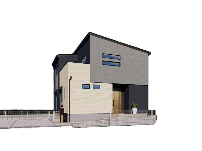 【1号棟:外観完成イメージ】背景なし