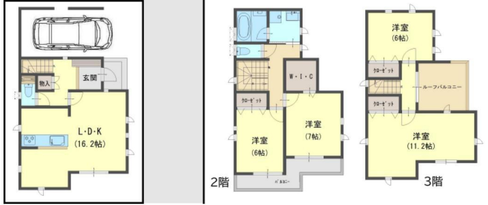 横浜市鶴見区馬場3丁目 新築戸建て【仲介手数料無料】の間取り