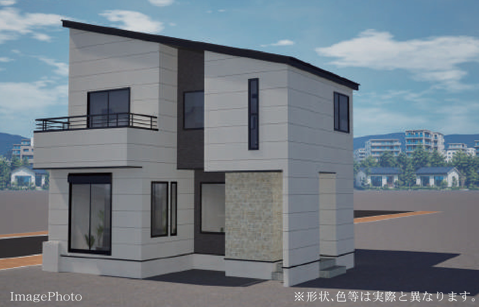 横浜市泉区和泉中央北３丁目 新築戸建て【仲介手数料無料】カースペース2台の外観パース