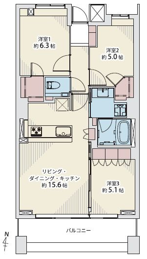 プラウドタワー武蔵小金井の間取り