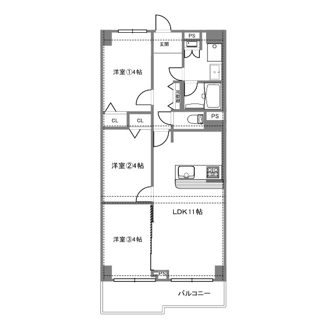 今里グリーンハイツの間取り