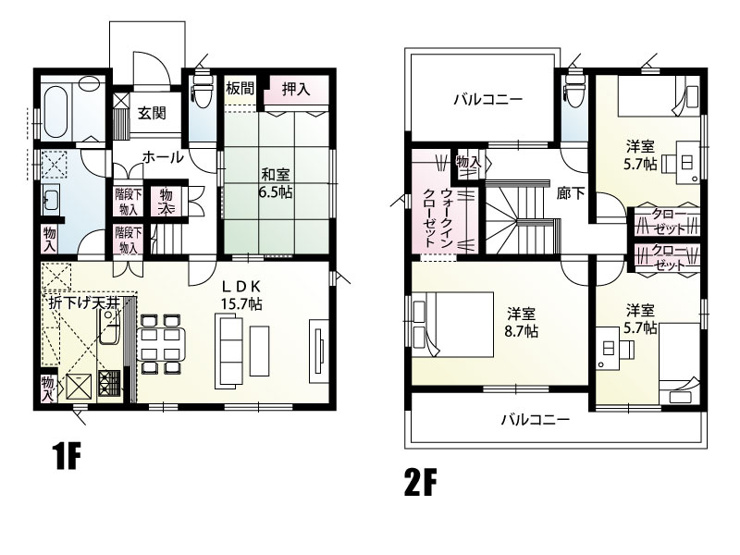 古河市上辺見　３号棟◆間取り図　帰宅後すぐに手洗いうがいができるプランです！