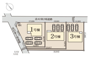 第１佐野犬伏下町　新築住宅全３棟の区画図|「初めまして！」が集まる分譲地。たくさんの子供たちが年齢を問わずに、仲良く一緒に成長できるのは分譲地の特徴ですね。