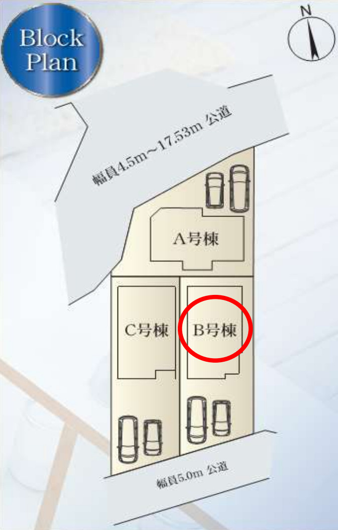 横浜市瀬谷区東野台 新築戸建て【仲介手数料無料】カースペース2台の区画図