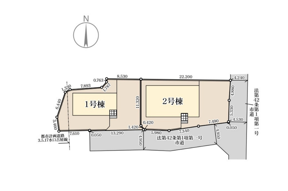 安中市古屋第5　新築住宅全2棟の区画図
