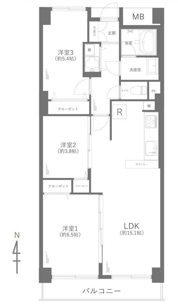 グリーンコーポ東戸塚A棟【仲介手数料無料】の間取り