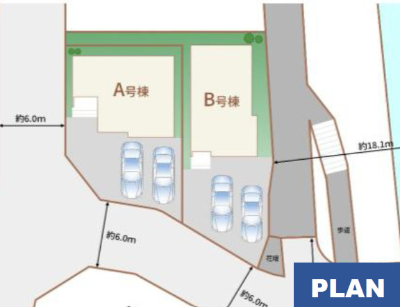 宇都宮市戸祭町2145番　新築住宅全２棟の区画図|「初めまして！」が集まる分譲地。たくさんの子供たちが年齢を問わずに、仲良く一緒に成長できるのは分譲地の特徴ですね。
