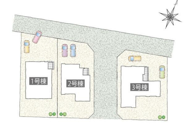 宇都宮市細谷町430　新築住宅全３棟の区画図|「初めまして！」が集まる分譲地。たくさんの子供たちが年齢を問わずに、仲良く一緒に成長できるのは分譲地の特徴ですね。