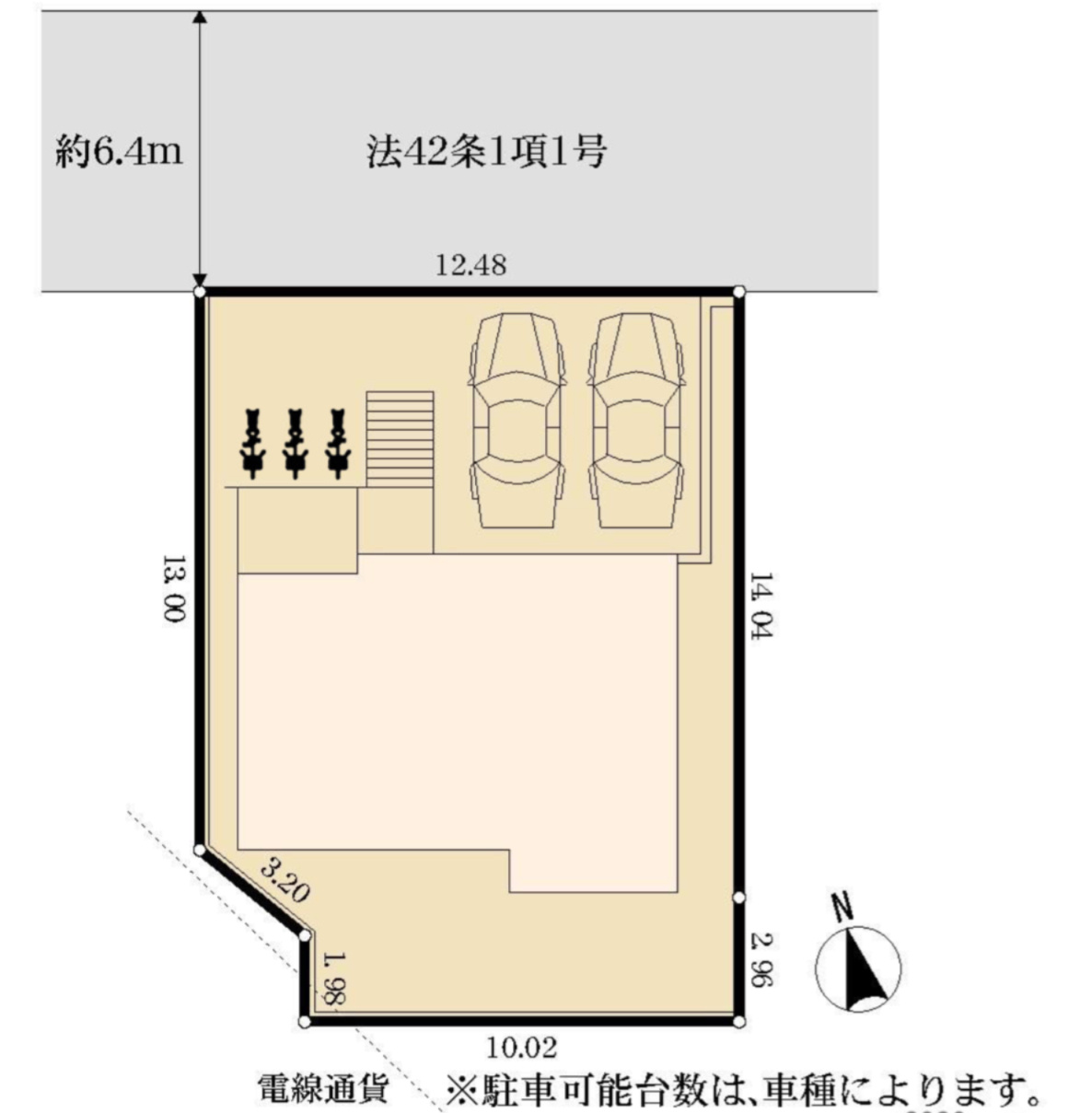 横浜市青葉区あざみ野2丁目　新築戸建【仲介手数料無料】カースペース2台の区画図