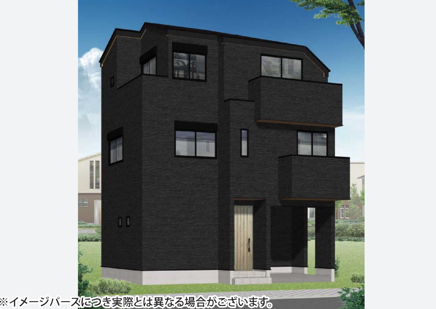 横浜市磯子区森3丁目 新築戸建て【仲介手数料無料】の外観パース