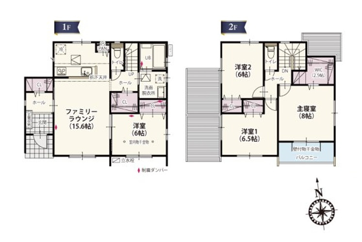 前橋市箱田町第9期　新築住宅全7棟の間取り|■建坪32.56坪　敷地68.12坪　WIC　パントリー　全居室収納付き■