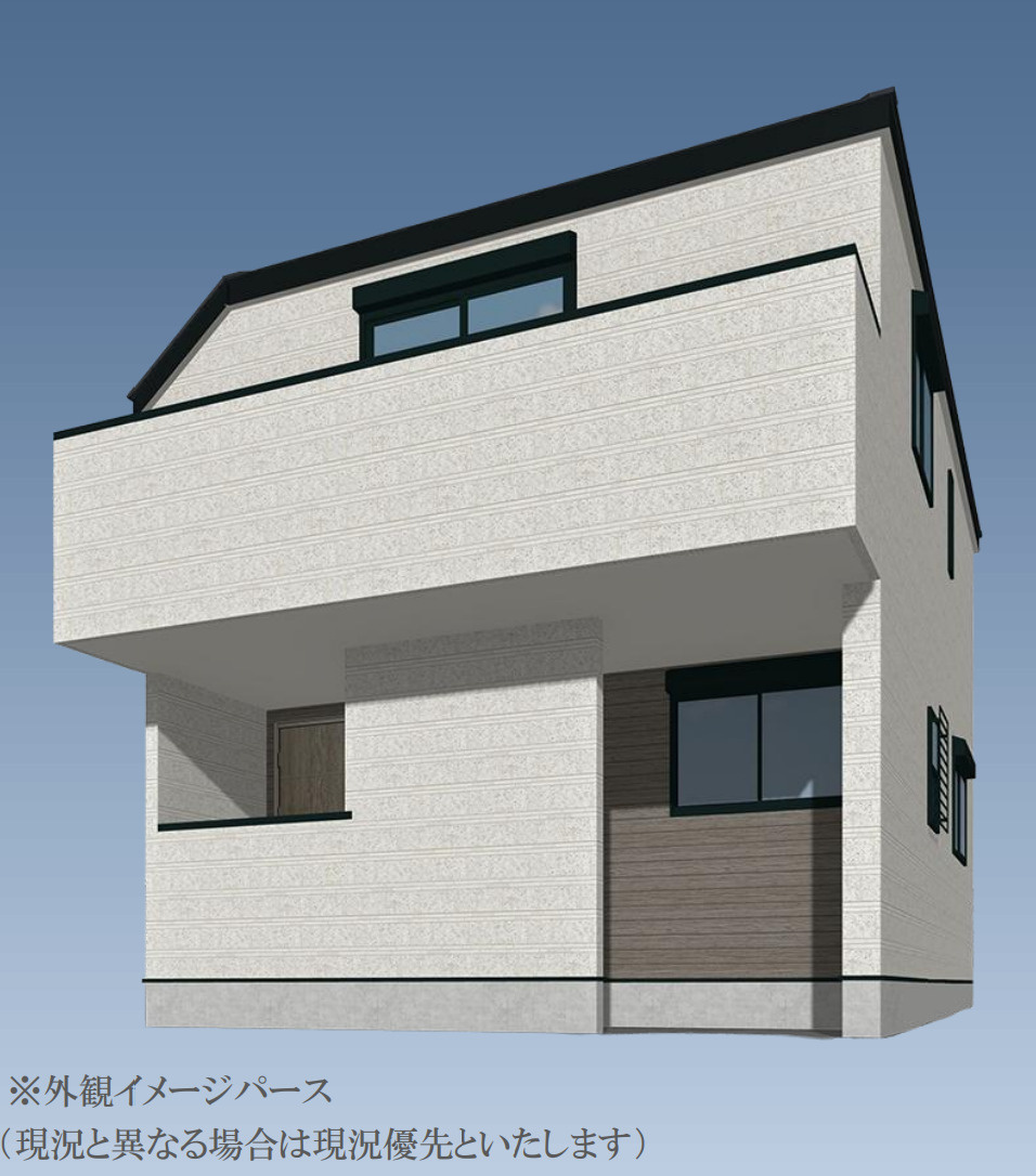 横浜市旭区中尾2丁目 新築戸建て【仲介手数料無料】の外観パース
