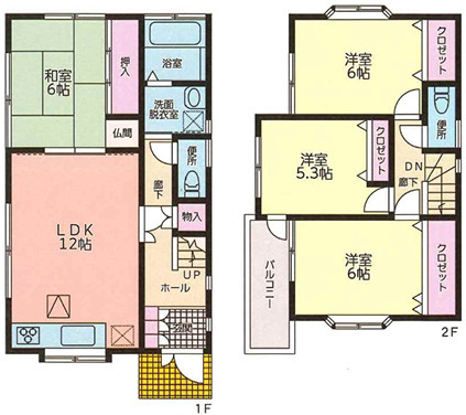 平塚市広川　中古一戸建ての間取り