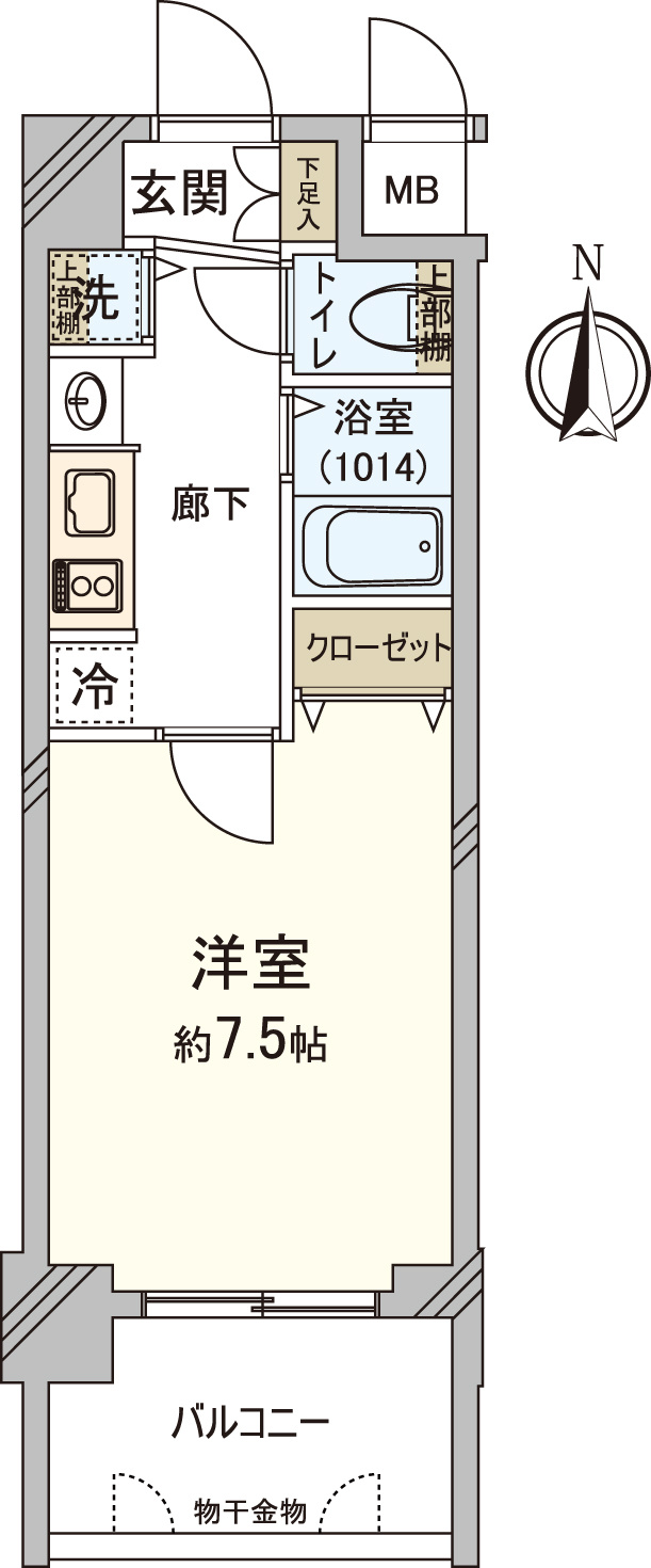 京都市上京区藁屋町の中古マンションの間取り|※バス・トイレセパレート