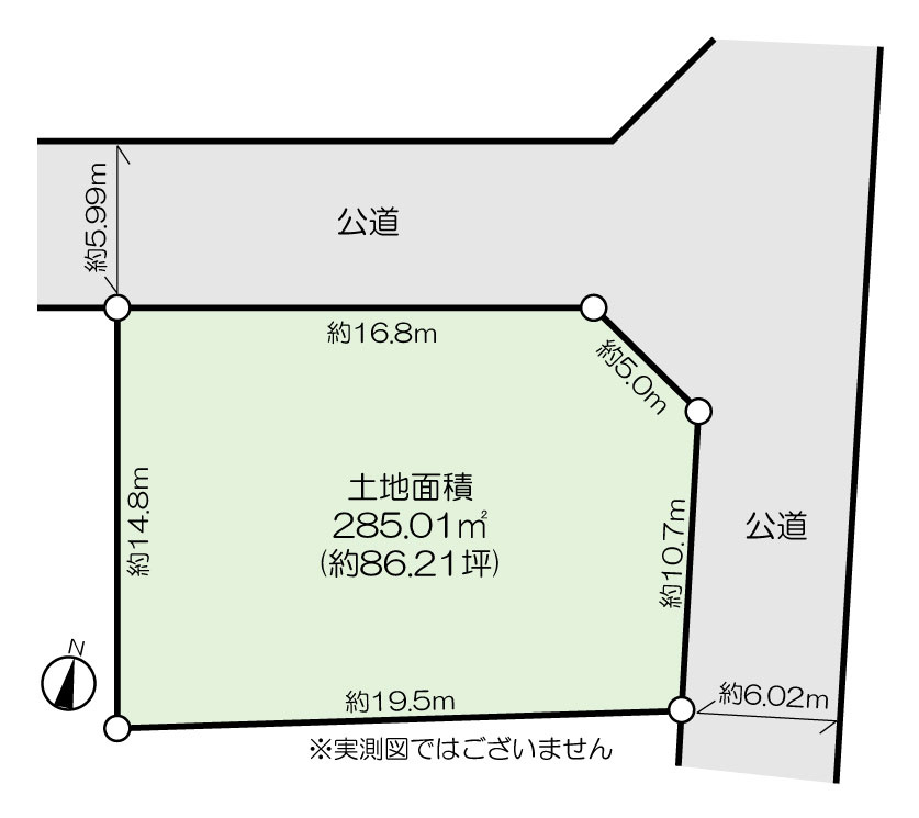 泉区北中山三丁目土地の区画図
