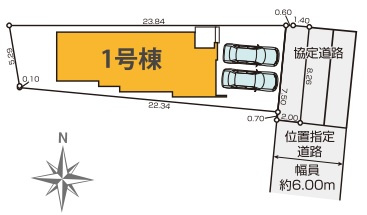 ケイアイグレイス　葵区池ヶ谷　2期　全1棟の区画図|敷地面積：163.83㎡（49.55坪）
建物面積：114.27㎡（34.56坪）

