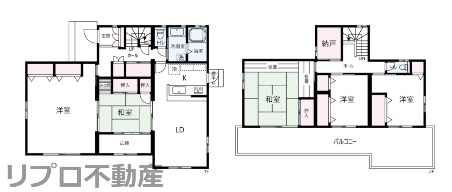 野田市花井　中古戸建の間取り|間取り5LDK 価格５２８０万円 土地面積５５０.９４平米 建物面積１５５.４平米