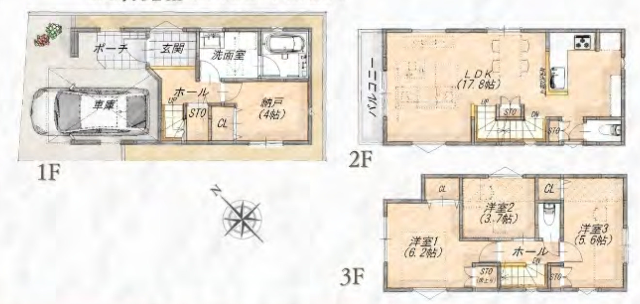 横浜市金沢区富岡東3丁目 新築戸建て【仲介手数料無料】の間取り