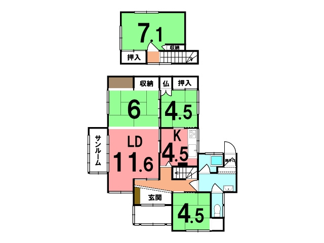 登別市中央町3丁目8-1　中古住宅の間取り