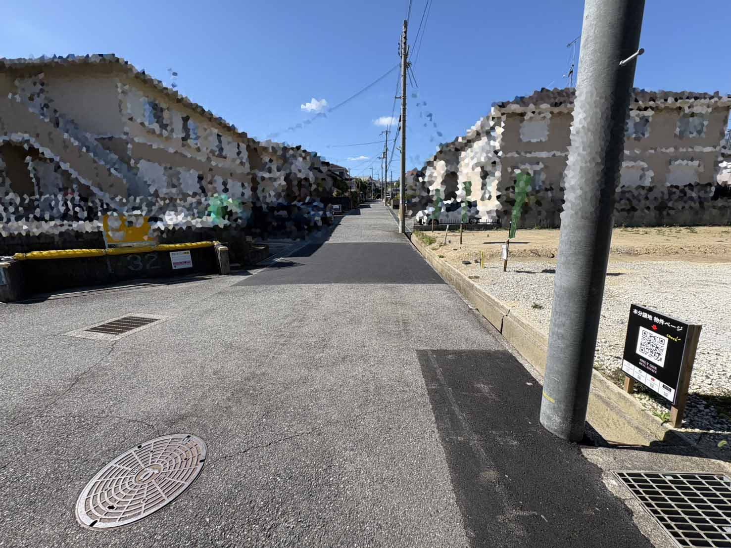 藤原台北町一丁目土地の前面道路含む現地写真