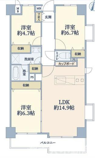 茅ヶ崎ガーデンハウスの間取り