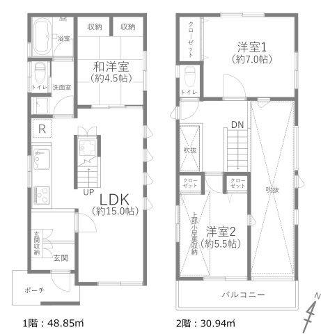 藤沢市片瀬二丁目戸建の間取り