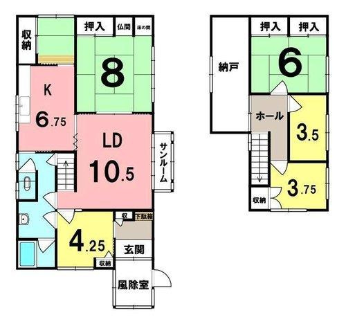 室蘭市小橋内町2丁目3-16　中古住宅の間取り