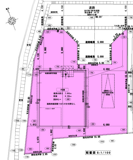 クレイドルガーデン　富士市石坂第5　全4棟の区画図|【1号棟配置図】