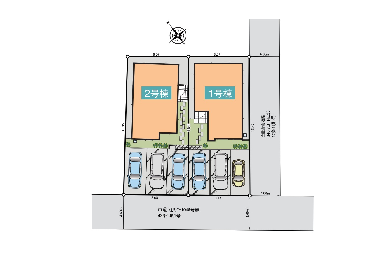 伊勢崎市新栄町　新築住宅全2棟の区画図|「初めまして！」が集まる分譲地。たくさんの子供たちが年齢を問わずに、仲良く一緒に成長できるのは分譲地の特徴ですね。